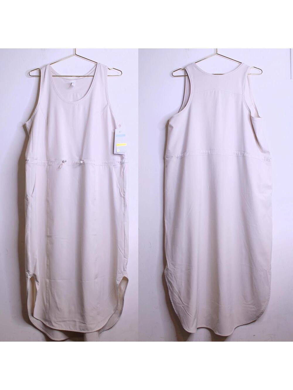 NWT Zella Beige Activewear Sleeveless Dress - XL Athleisure
